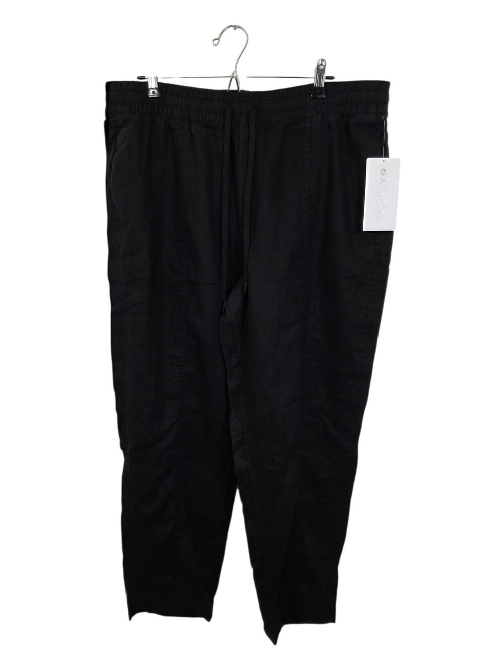 NWT Athleta Retreat High Rise Linen Ankle Pant Black Size XL Lightweight Beach